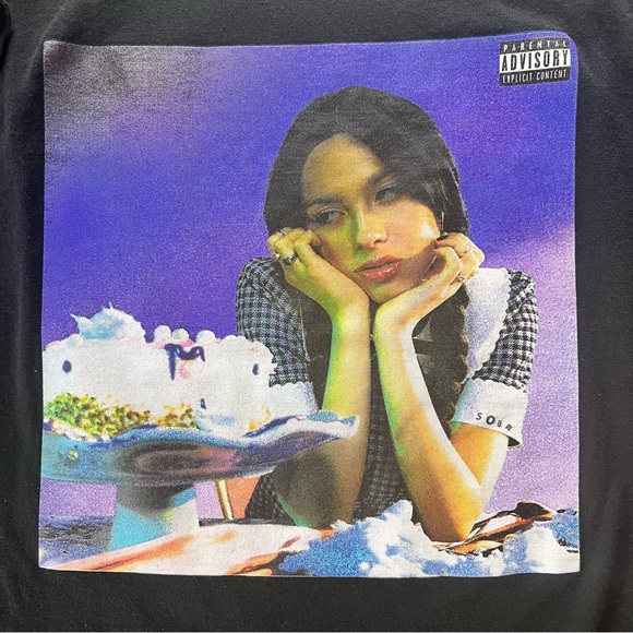 Olivia Rodrigo Sour Classic T Shirt Black Size Medium - Picture 6 of 10